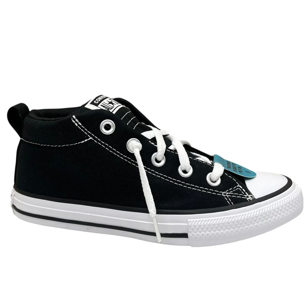 Converse Chuck Taylor All Star Youth Boys Girls Mid Top Sneaker Sz 3 Black-White